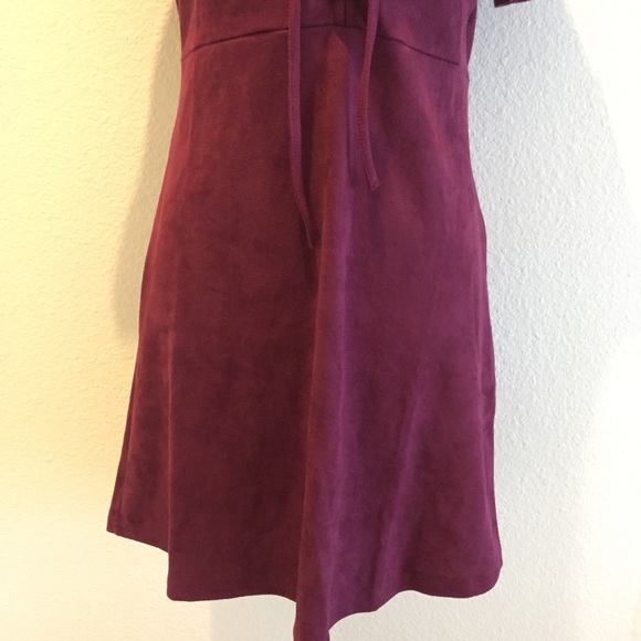 NEW Paper Crane Faux Suede Love Front Dress - Picture 3 of 6